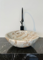 NATURAL STONE BATHROOM BASIN - THIN ROUND - TORENTO - TTA01