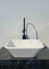 NATURAL STONE BATHROOM BASIN - CRYSTAL WHITE - LVV01