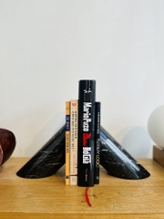 REAL MARBLE -  BOOKEND - BE008 - BLACK