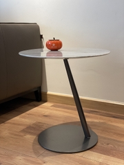 MARBLE Z-SHAPED SIDE TABLE - GREY