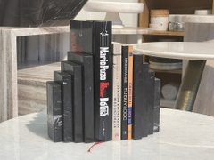 REAL MARBLE -  BOOKEND - BE007 - BLACK