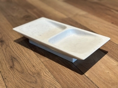 REAL MARBLE - RECT TRAY - EXKI34 - MILKY WHITE