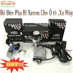 Bộ Đèn Pha Bi Xenon H4 Siêu Sáng Cho Xe Máy,Ô Tô