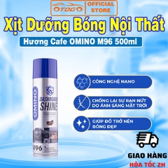 Xịt Dưỡng Bóng Nội Thất, Ghế Da Ô Tô Hương Cafe OMINO M96 500ml - Chính Hãng