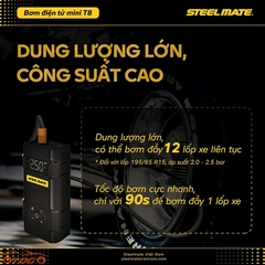 bơm lốp ô tô mini t8 steelmate chính hãng