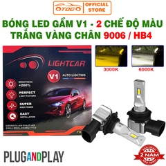 ĐÈN LED SƯƠNG MÙ Ô TÔ ĐỔI MÀU TRẮNG VÀNG LIGHTCAR V1 – 9006 / HB4