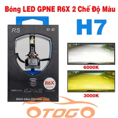 Bóng Led GPNE R6X Chân H7 , 2 Chế Độ Màu Trắng Vàng Siêu Sáng