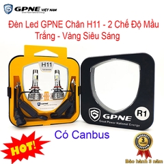 Bộ Đèn Led GPNE 2 Chế Độ Màu Trắng Vàng Chân H11 Chính Hãng Có Canbus