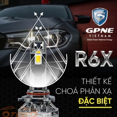 Bóng Led GPNE R6X Chân H4 , 2 Chế Độ Màu Trắng Vàng Siêu Sáng