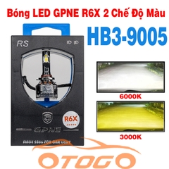 Bóng Led GPNE R6X Chân HB3-9005 , 2 Chế Độ Màu Trắng Vàng Siêu Sáng