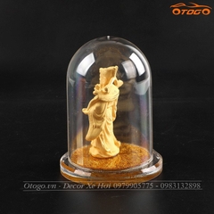 Tượng Thần Tài Nhung Vàng Kim Sa Trang Trí Ô Tô Cao Cấp