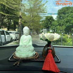 tượng adida sứ xanh cao cấp và liên hoa