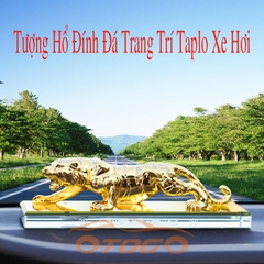 Tượng Hổ Đính Đá Trang Trí Taplo Xe Hơi