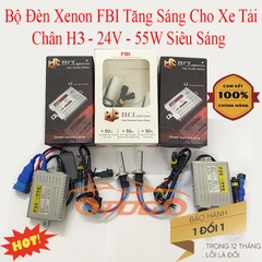 Bộ Đèn Xenon FBI Tăng Sáng Cho Xe Tải Chân H3 24V-55w Siêu Sáng