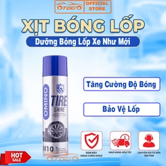 Xịt Dưỡng Bóng Vỏ Lốp Ô Tô OMINO M10 500ml, Phục Hồi Lốp Xe, Nhựa Đen