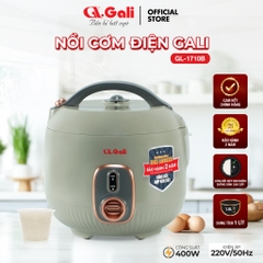 Nồi cơm điện Gali GL-1710B Công suất :  400W Nguồn điện : 220V/50Hz Dung tích : 1 lít. Chất lượng hàng hóa nhập khẩu (Tem hợp quy CR và Năng lượng)