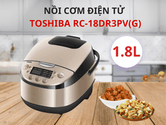 Nồi Cơm Điện TOSHIBA RC-18DR3PV(G) 780W/220V – Hàng chính hãng