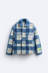 AK2483 - Z.RA COMBINATION PLAID FLEECE JACKET