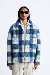 AK2483 - Z.RA COMBINATION PLAID FLEECE JACKET