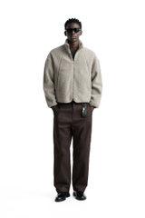 AK2498 - Z.RA WOOL BLEND FAUX SHEARLING JACKET