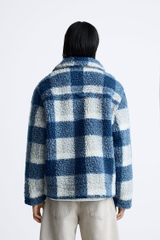 AK2483 - Z.RA COMBINATION PLAID FLEECE JACKET