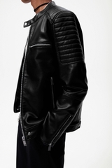 AK2416 - Z.RA FAUX LEATHER BIKER JACKET