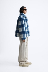 AK2483 - Z.RA COMBINATION PLAID FLEECE JACKET