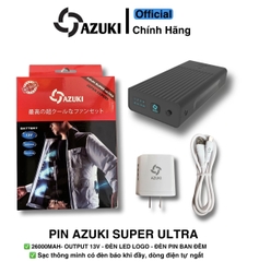 Pin Áo điều hoà Azuki Super Ultra 26000mah Siêu Trâu, Độ Bền Cao, Có Đèn Sáng Ban Đêm