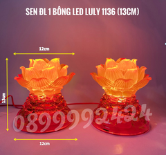 ĐÈN THỜ PHA LÊ CAO CẤP BÔNG LƯU LY 1136-1137 CAO 13CM GIÁ BÁN 1 CẶP
