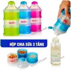 Hộp chia 3 ngăn đựng sữa bột , thức ăn dặm có nắp bật Upass Thái lan - UP8010N