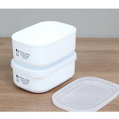 Set 2 hộp nhựa 280ml kèm nắp đậy đựng thực phẩm , ăn dặm White pack - Made in Japan - KBN 51609