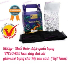 Muối thảo dược quấn bụng kèm đai vải giảm mỡ bụng sau sinh VietCare