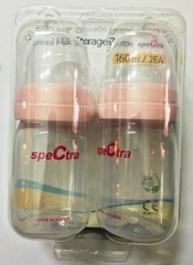 Bộ 2 bình trữ sữa mẹ cổ rộng 160ml kèm nắp đậy Spectra Hàn Quốc