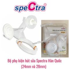 Bộ phụ kiện Spectra cổ rộng phụ kiện dùng kèm cho máy hút sữa điện Hàn Quốc-Không kèm Matxa Silicone