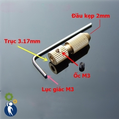 Đầu Kẹp Mũi Khoan 2mm Trục 3.17mm