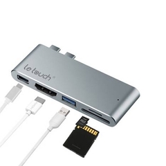 CỔNG CHUYỂN LETOUCH DUAL USB-C HUB PRO - Grey - Macbook