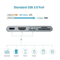 CỔNG CHUYỂN LETOUCH DUAL USB-C HUB PRO - Grey - Macbook