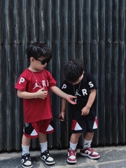 B- SET 2 BỘ ĐÙI BÉ TRAI ĐEN ĐỎ PARIS JORDAN