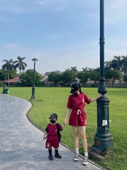 - SET ĐỒ ĐÔI MẸ BÉ ĐỎ NY