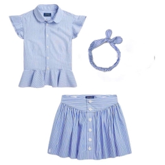 - SET BÉ GÁI ÁO BÈO XANH SỌC CỔ SEN CVAY KỊ SĨ