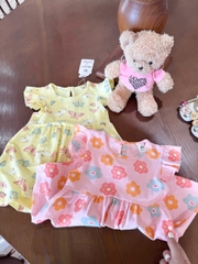 - SET 2 VÁY BÉ GÁI HOA BƯỚM CÁNH TIÊN vàng hồng