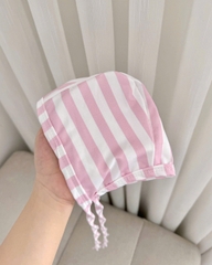 BỘ BƠI BIKINI KẺ HỒNG KÈM MŨ