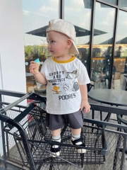 - SET 3 ÁO BÉ TRAI CỘC CHÓ PEANUTS than ghi trắng