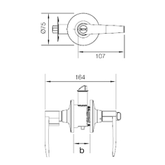 Bộ khóa tay nắm cửa toilet Hafele/ 489.10.174 màu niken mờ