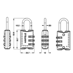 Khóa số Hafele 20301/482.09.005 màu cam