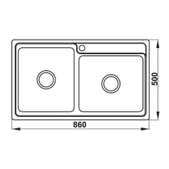 Bồn rửa chén inox Hafele HS20-SSN2S90L/ 567.20.546