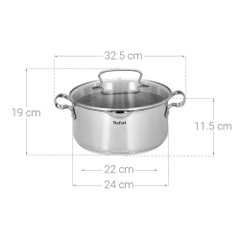 Bộ 3 nồi inox Tefal Duetto Plus 16/20/24 G719S674