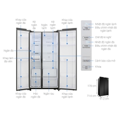Tủ lạnh side by side Samsung inverter 647 lítRS62R5001B4/SV