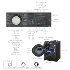 Máy giặt sấy Samsung 19 kg WD19N8750KV/SV