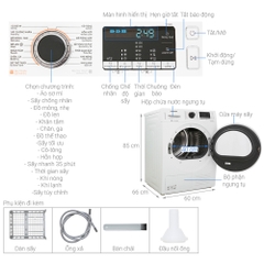 Máy sấy quần áo Samsung 9 kg DV90M5200QW/SV